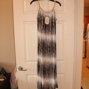 Black, white, and gold Maxi dress